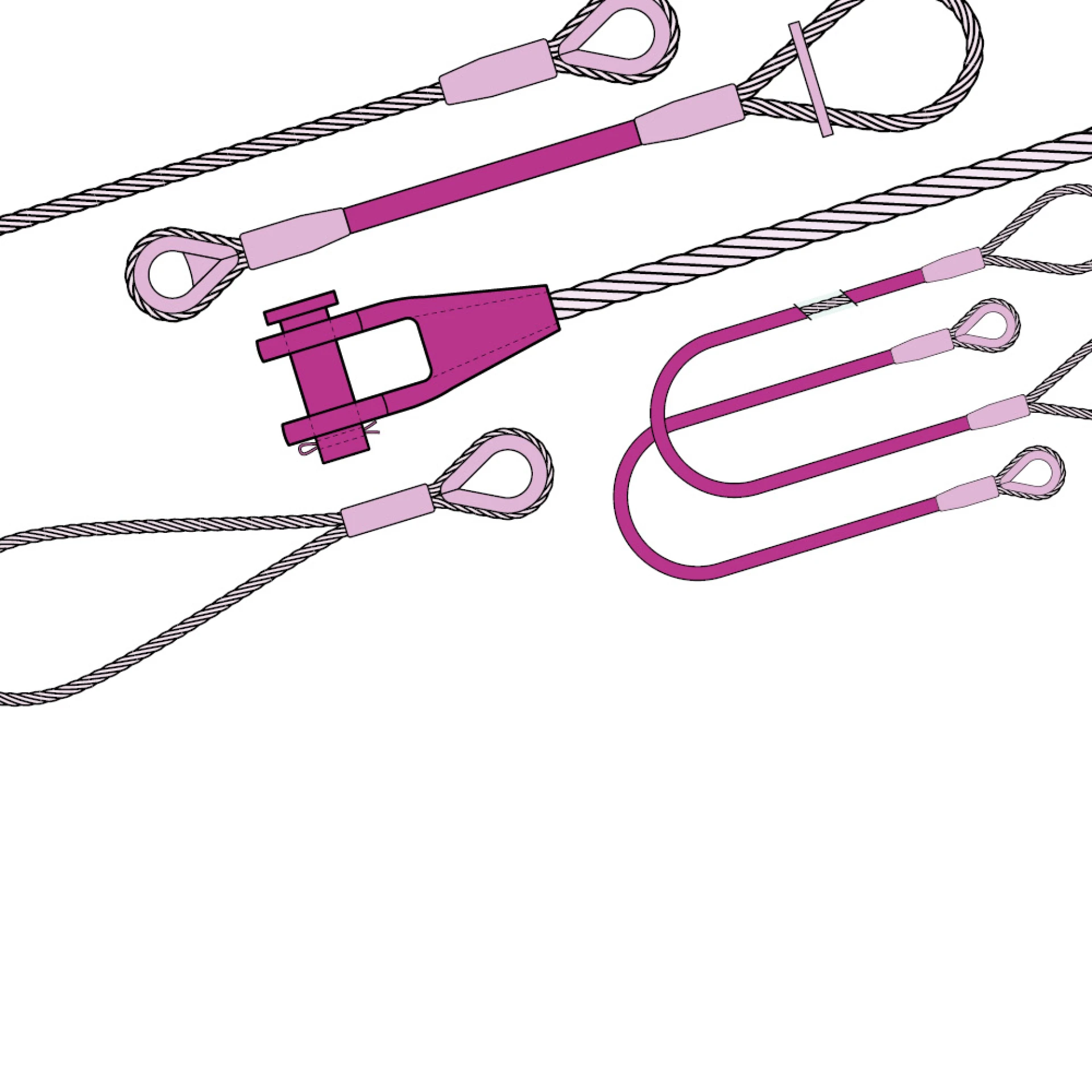 Wire ropes assemblies