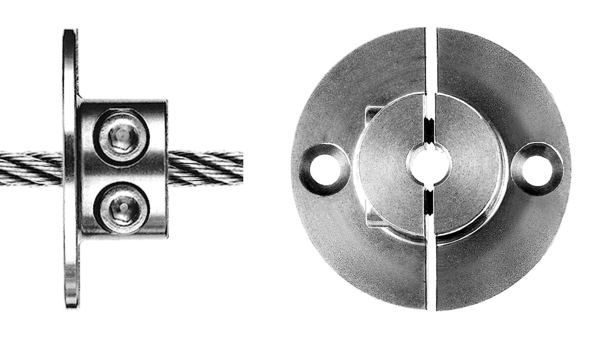 2-part flange ring with two holes self-assembly