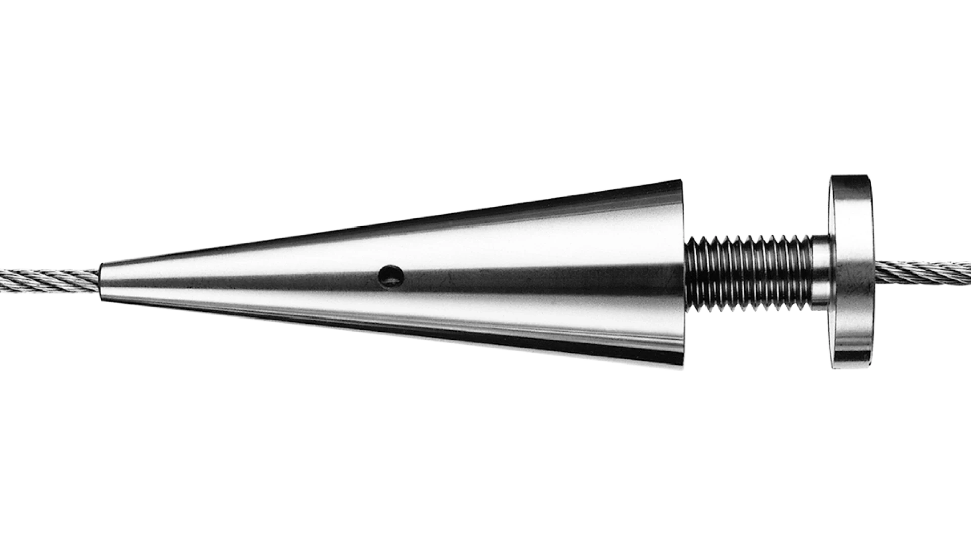 Rope cone with cover disc swivel swaged