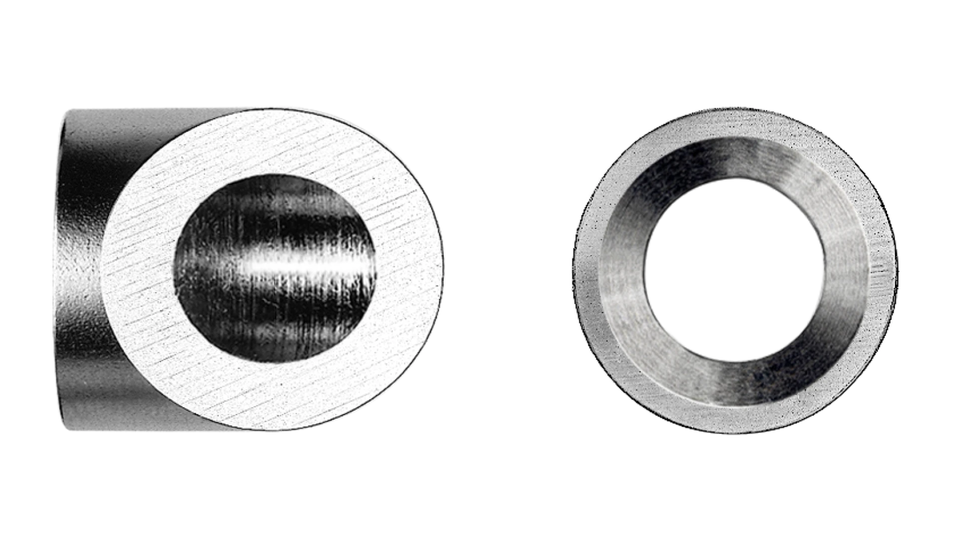 Post fitting flat shape  for end-stop countersunk head 90° with internal thread