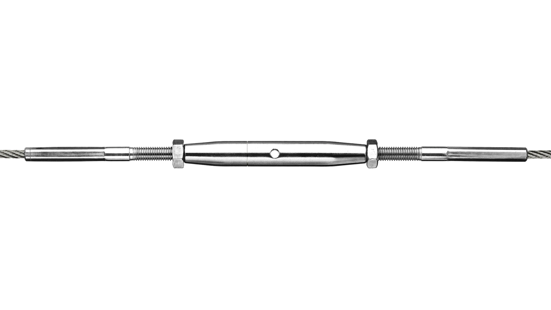 Turnbuckle with external thread end swaged