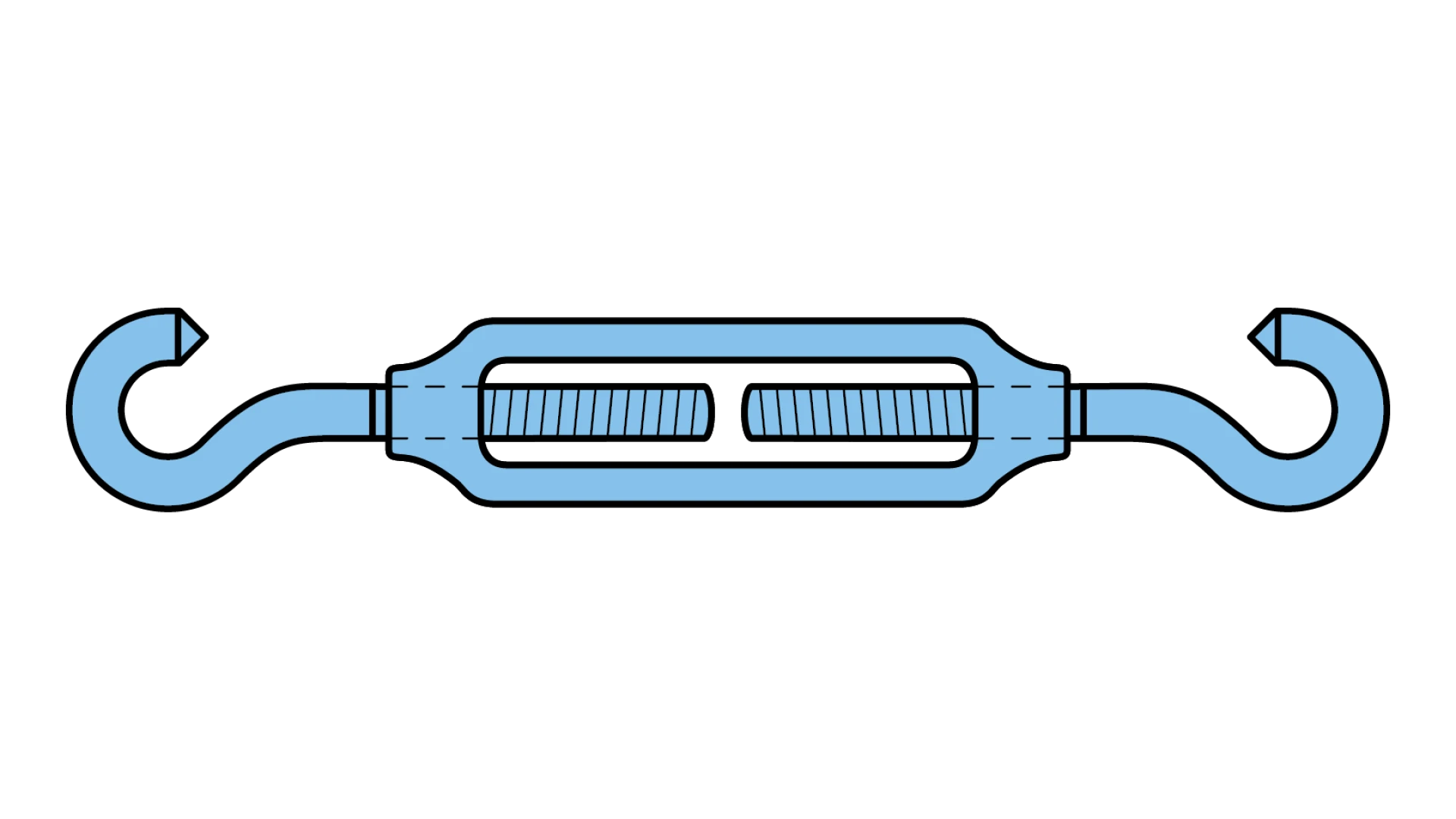 Turnbuckle with two hooks  stainless steel