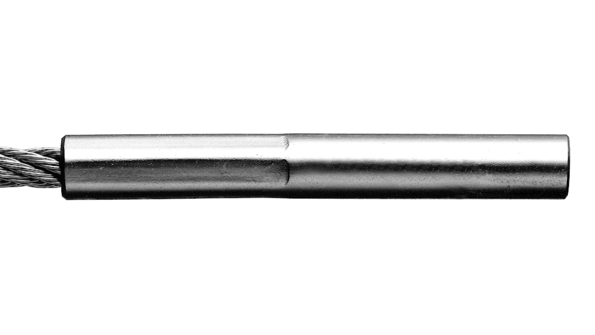 Internal thread end right-hand swaged for rope Ø 2 - 8 mm