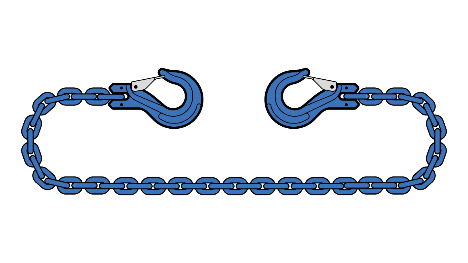 Binder chain with clevis sling hook on both ends  GK 10