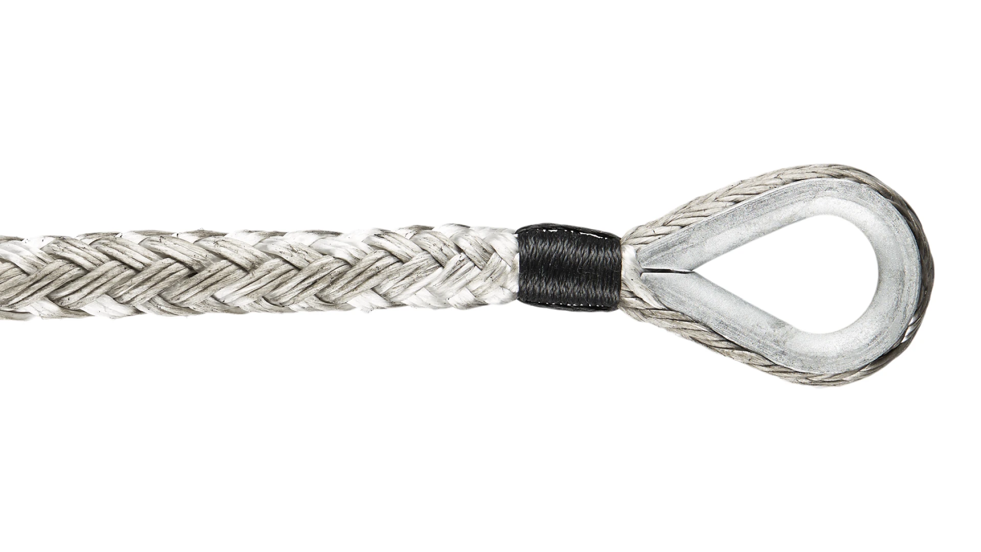 Loop with steel thimble spliced, tucked and tapered