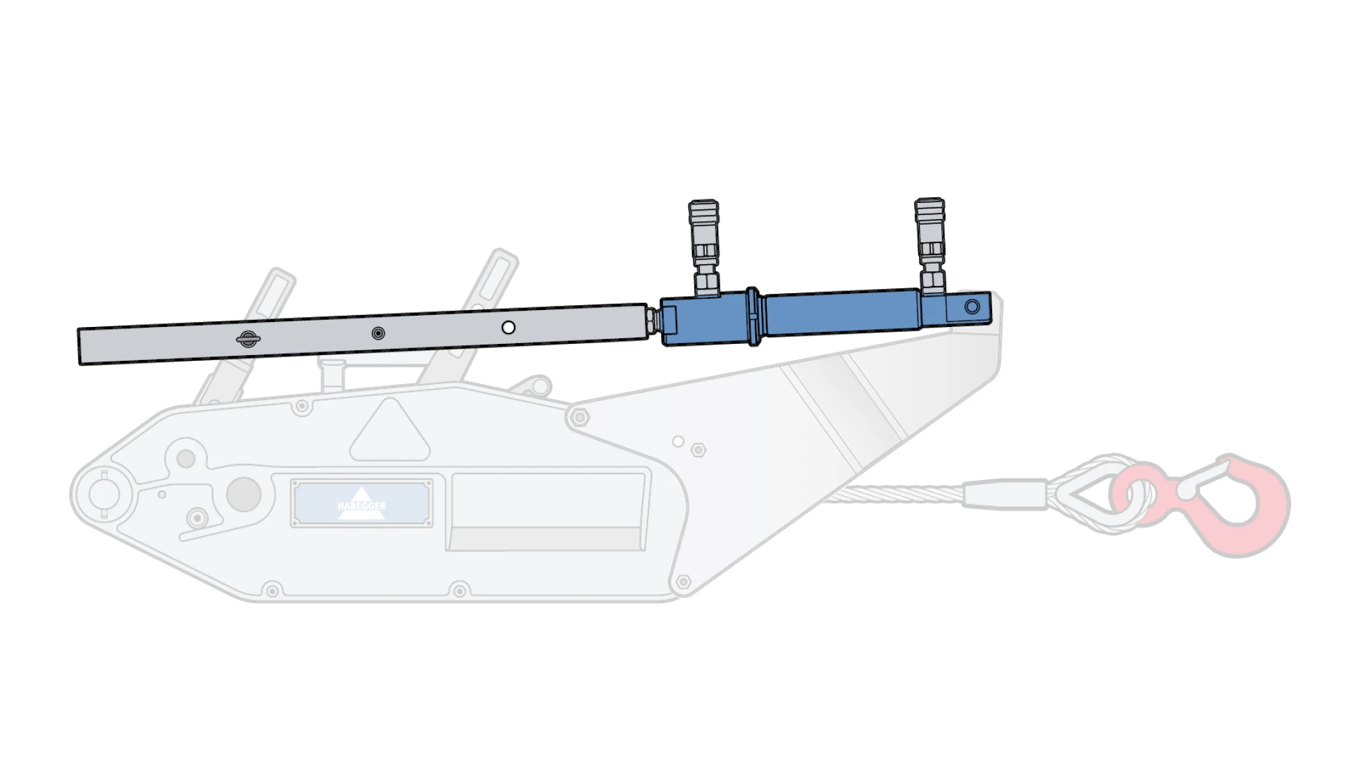 Hydraulic cylinder complete, with fork  HIT-32