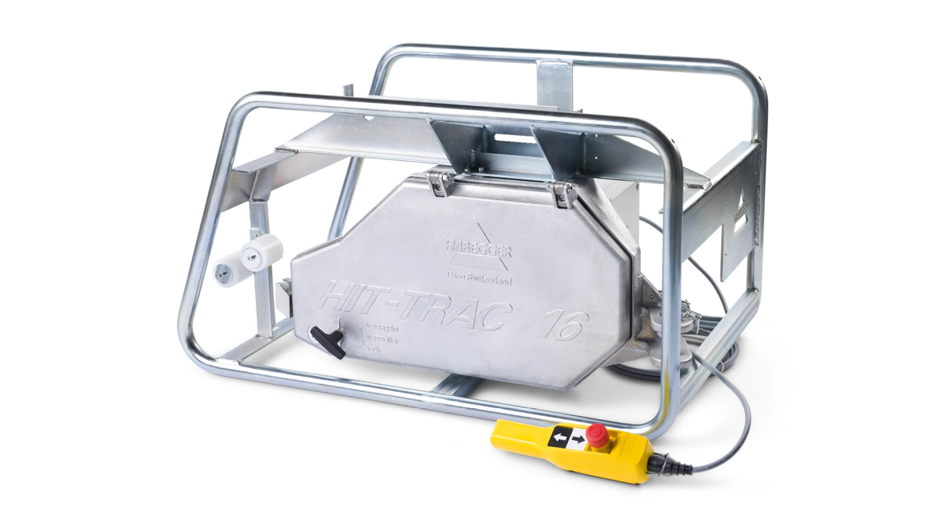 Habegger HIT-TRAC 16E electric motorized rope hoist  in tube frame