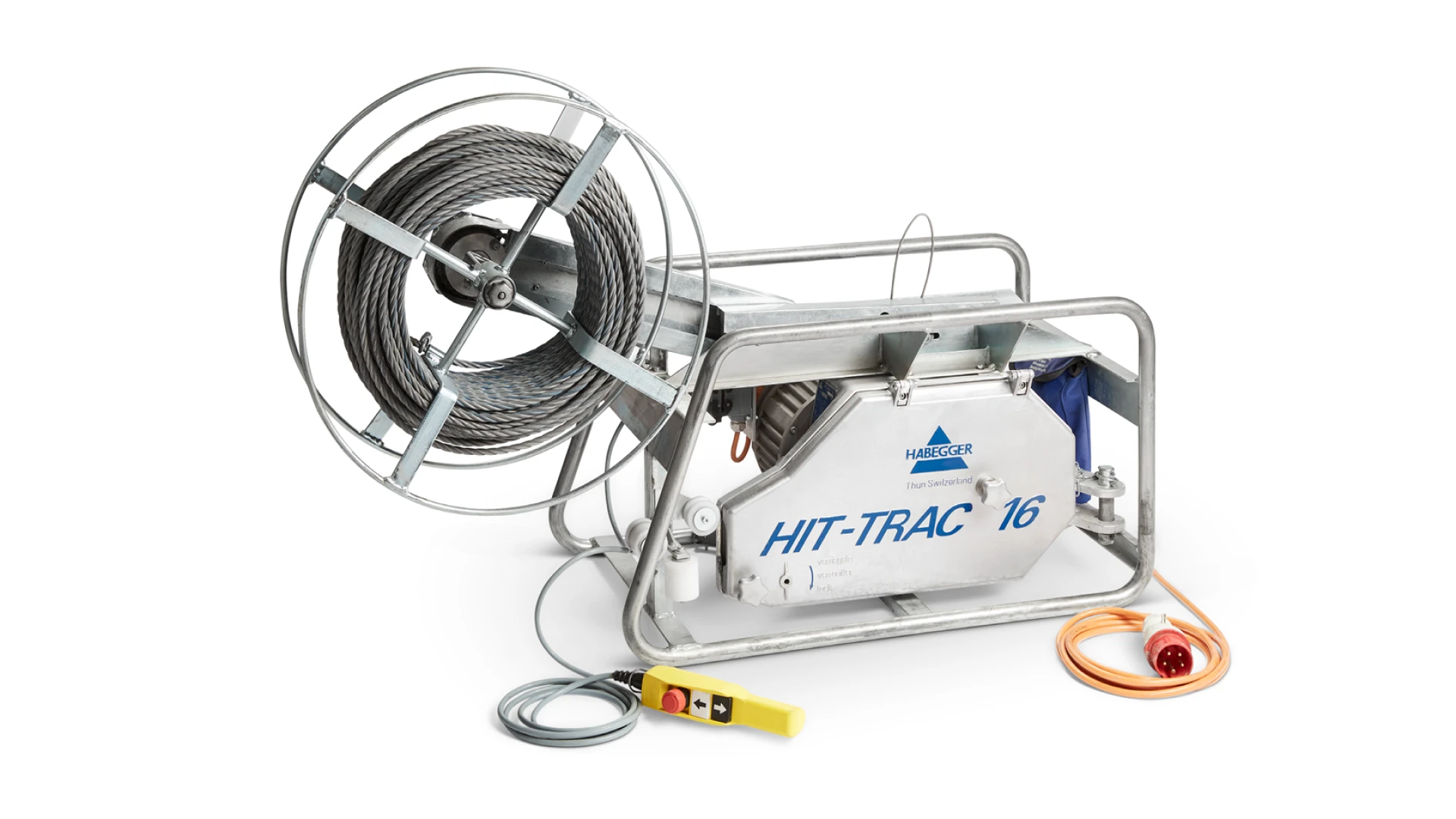Habegger HIT-TRAC 16E neo electric motorized rope hoist  mit Haspelantrieb im Rohrgestell
