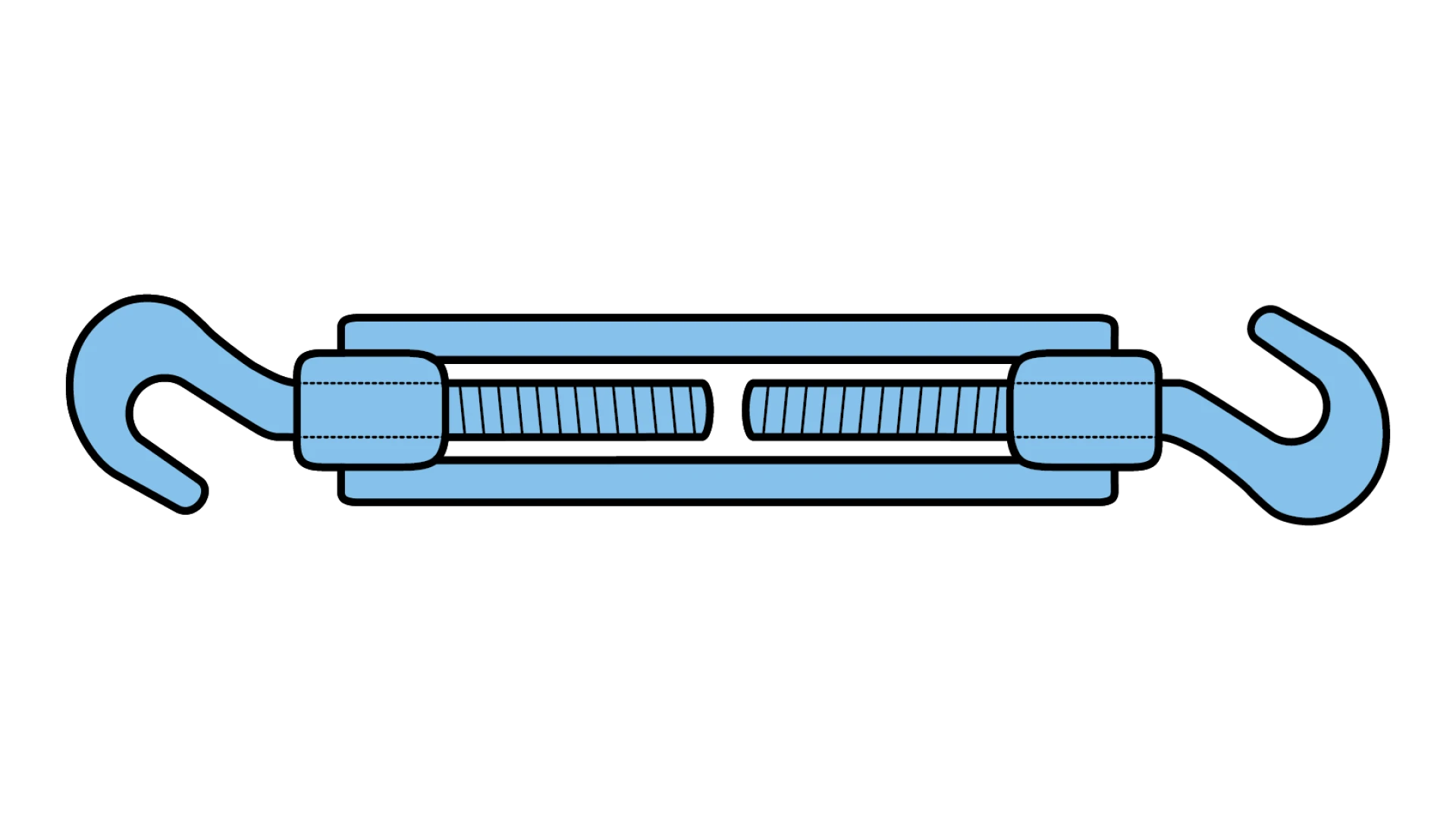 Turnbuckle with two hooks  metrisch