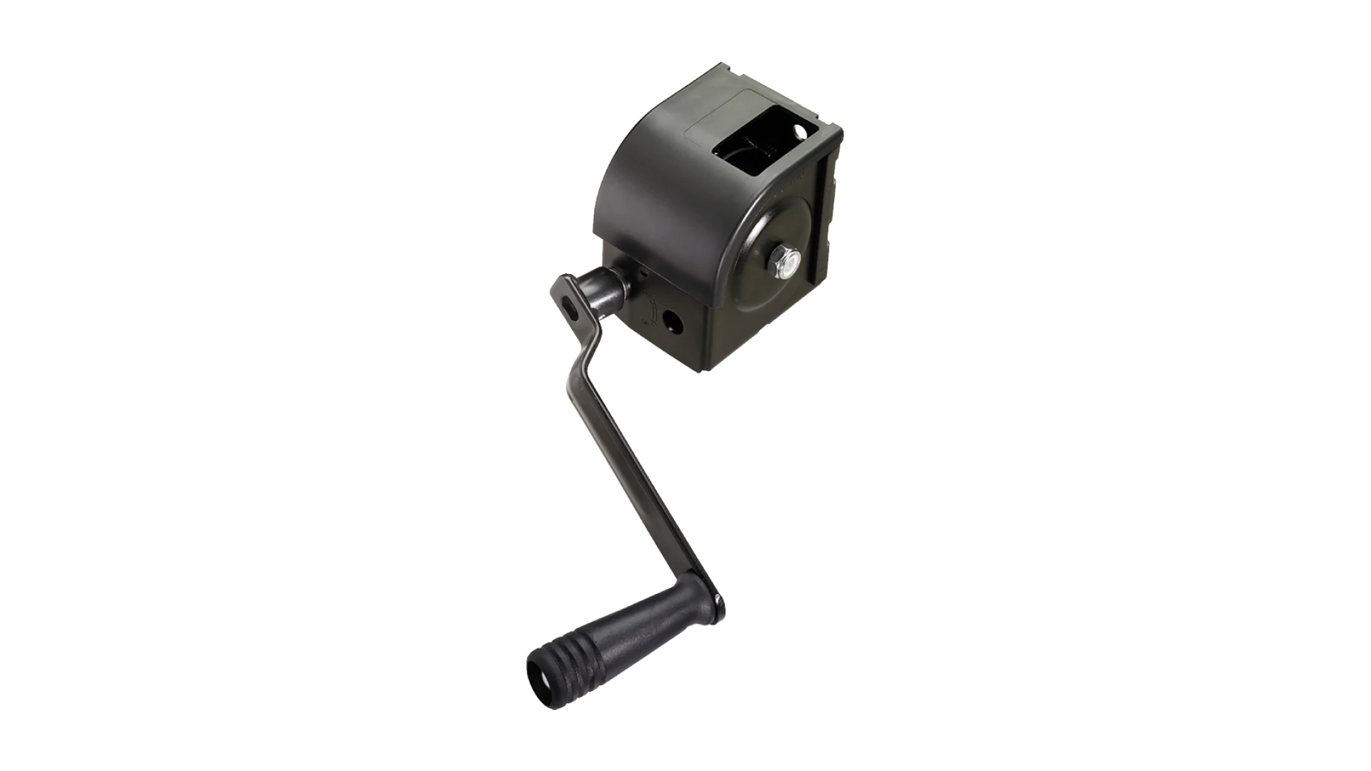 Compact hand winch with permanent brake