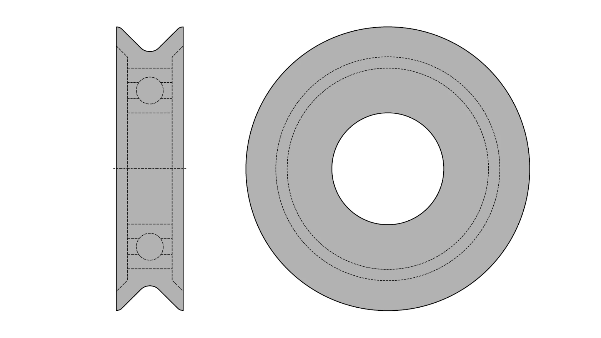 Rope pulley with ball bearing  Ø 105 mm for rope Ø 11.2