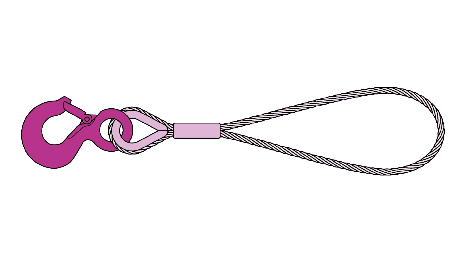 Double loop with hoist hook swaged
