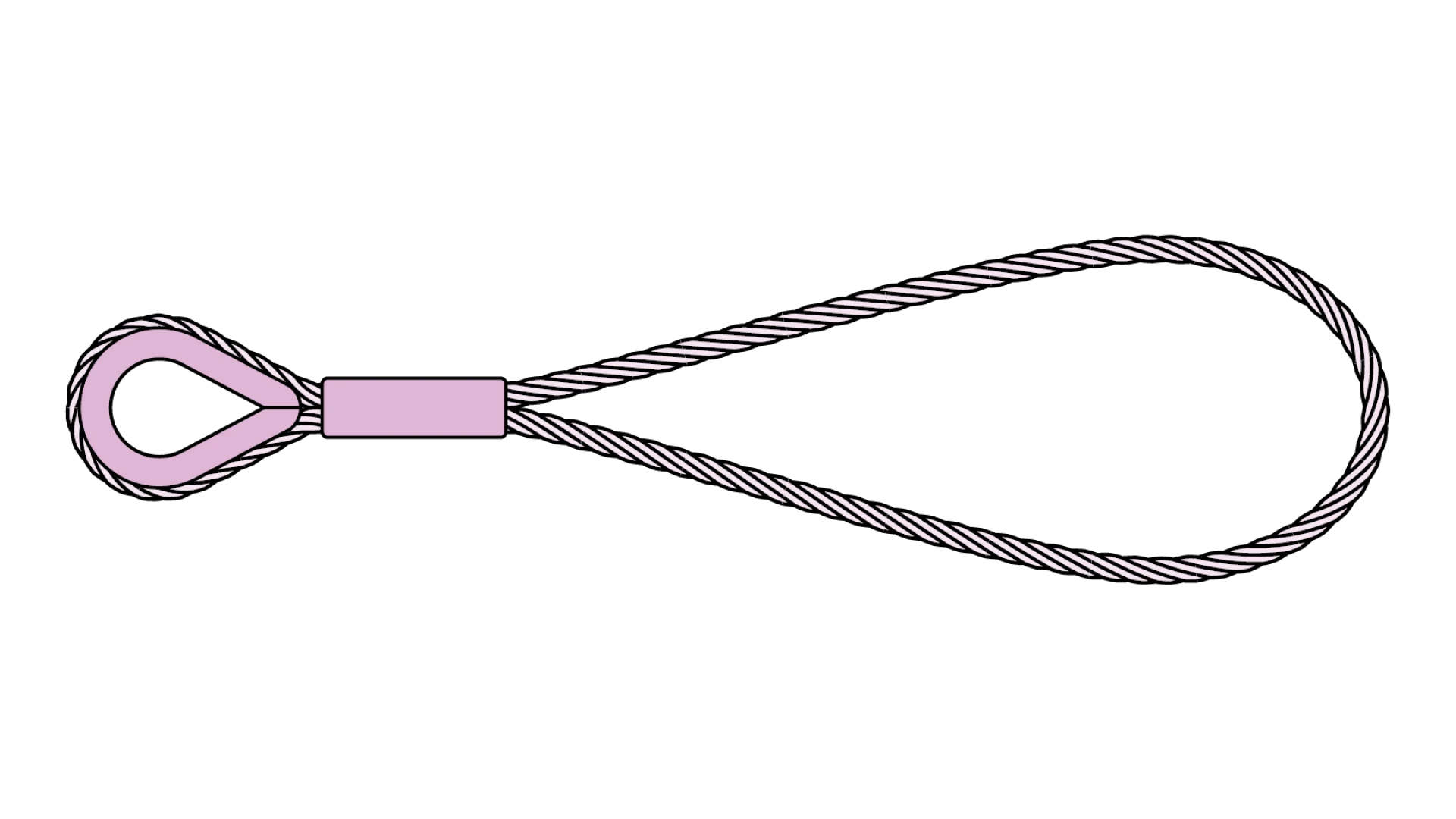 Double loop without hoist hook swaged