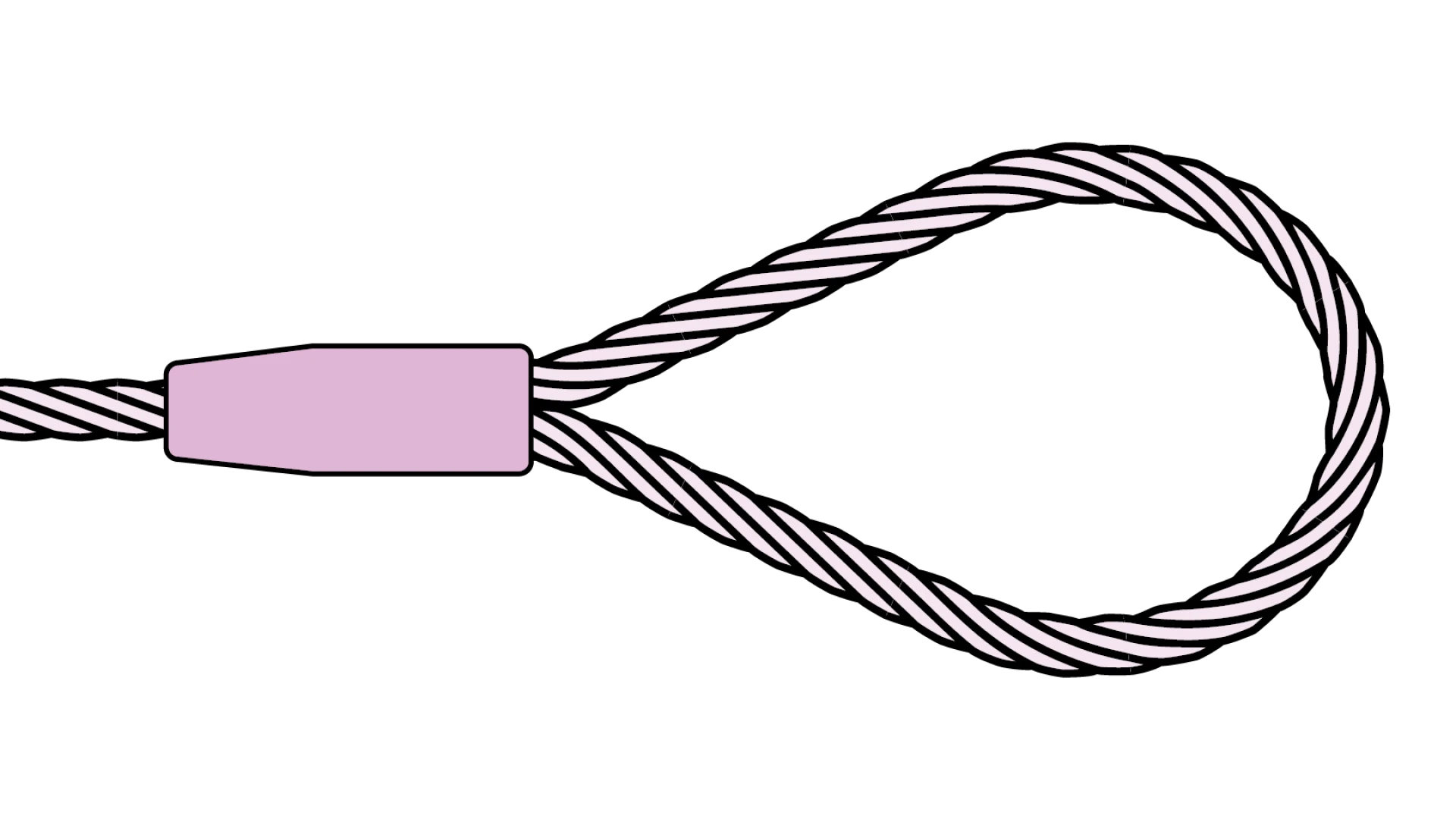 Loop with aluminium sleeve swaged
