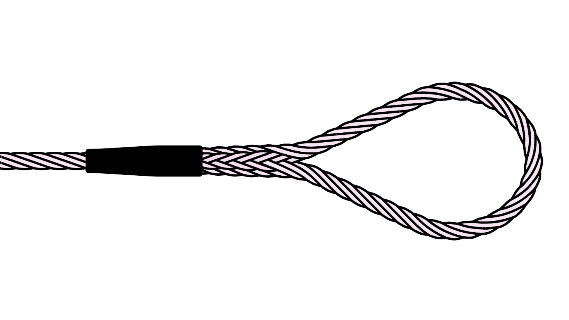 Loop with shrink-on tube spliced