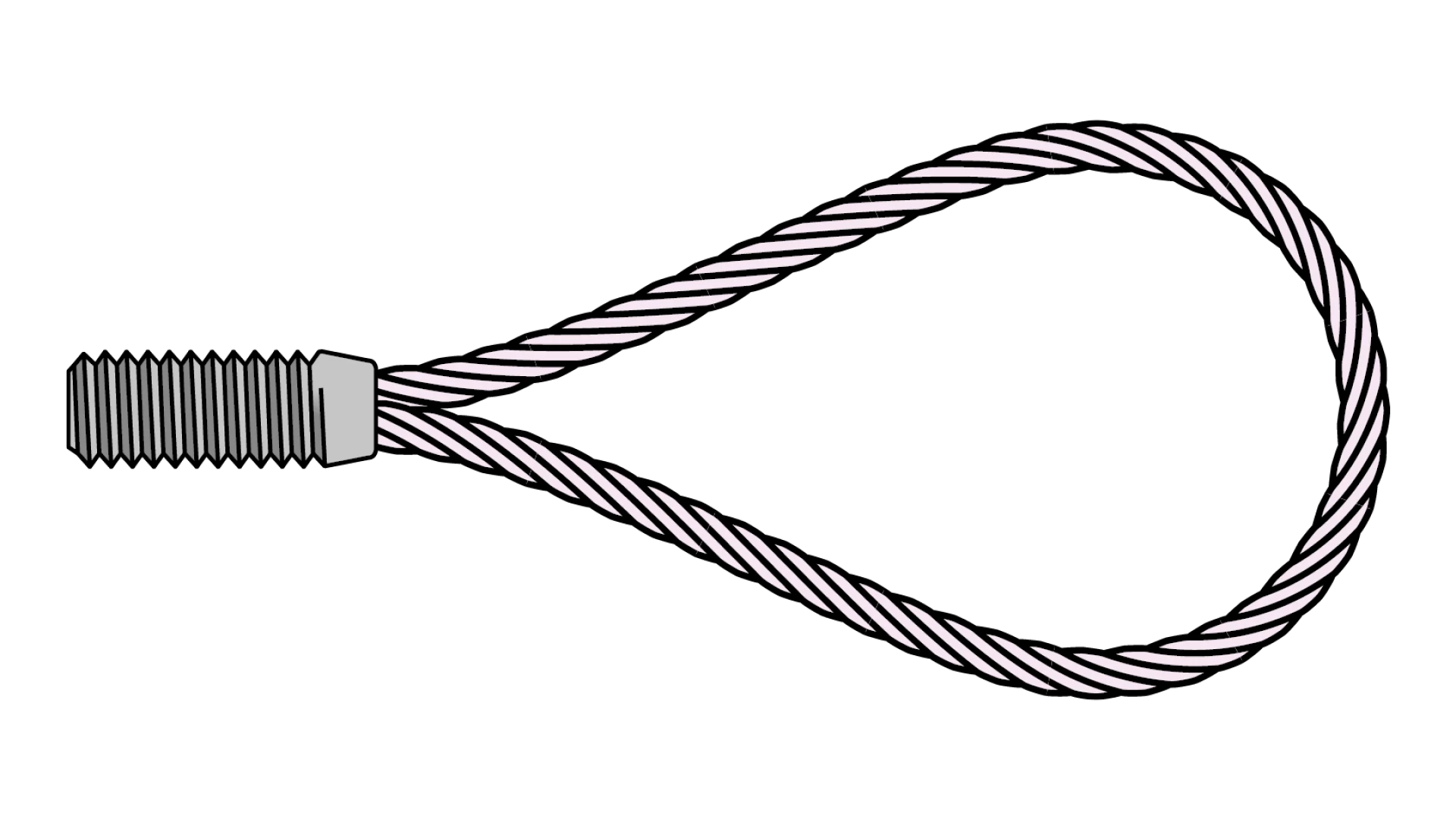 Rope eye with metric male thread (M)