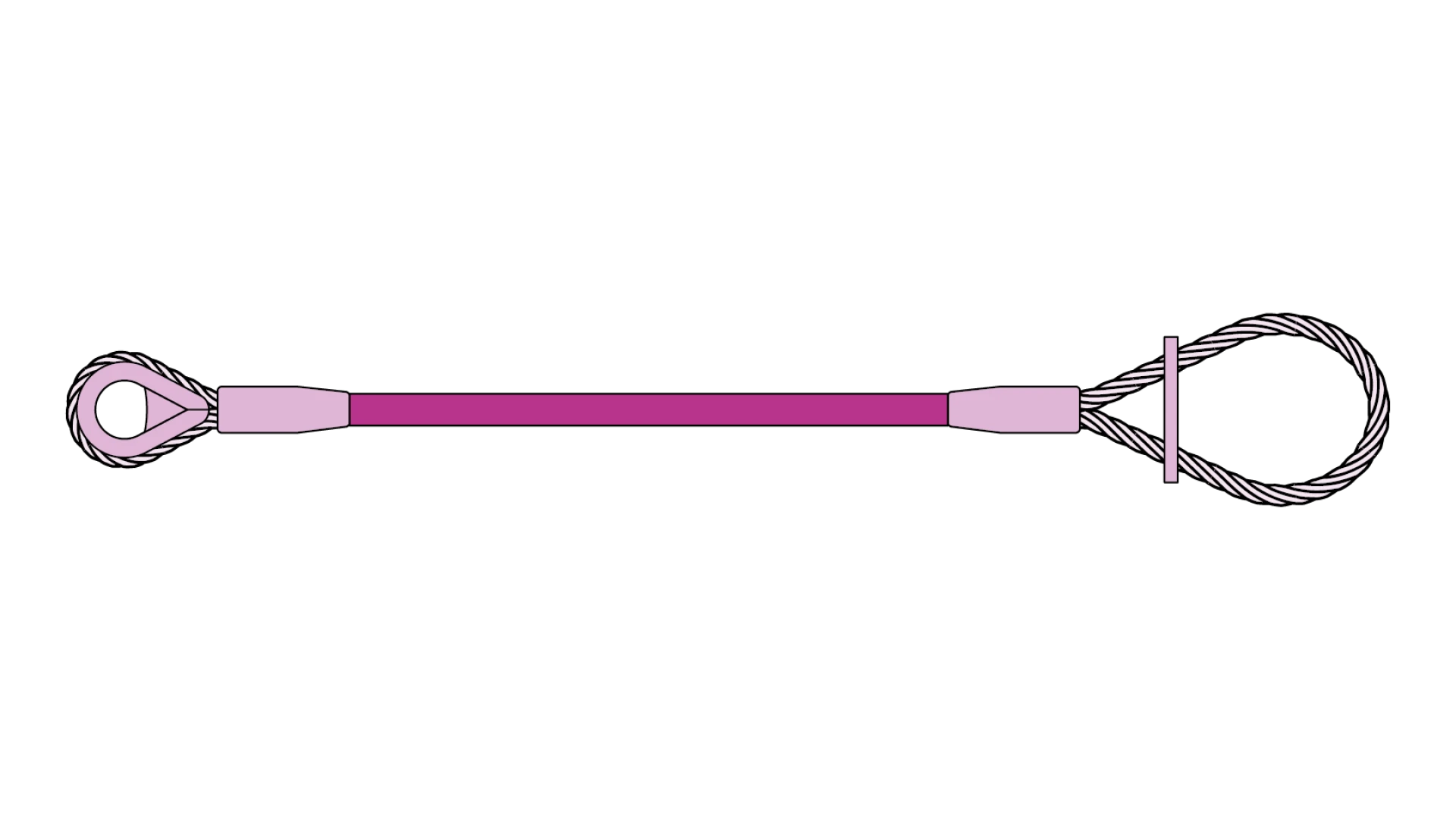 Welaki sling with locking device swaged and protective PVC tube