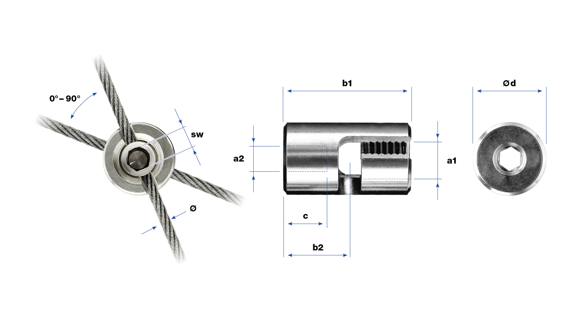 Cross clamp adjustable  with internal thread