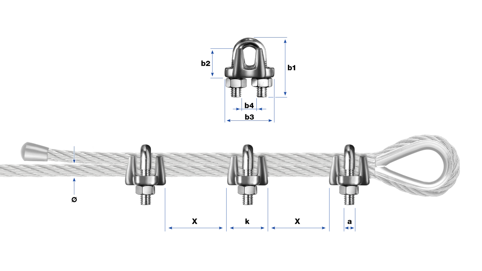 Wire rope clip   Stainless steel