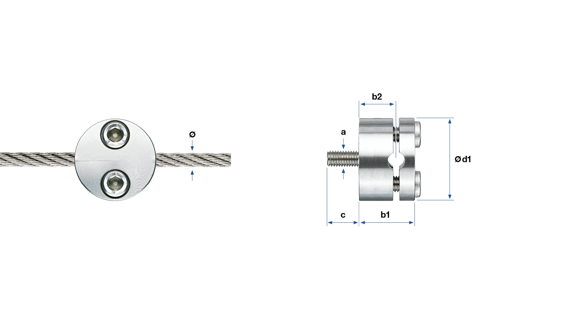 Suspension-rope clamp   for rope Ø 10 mm