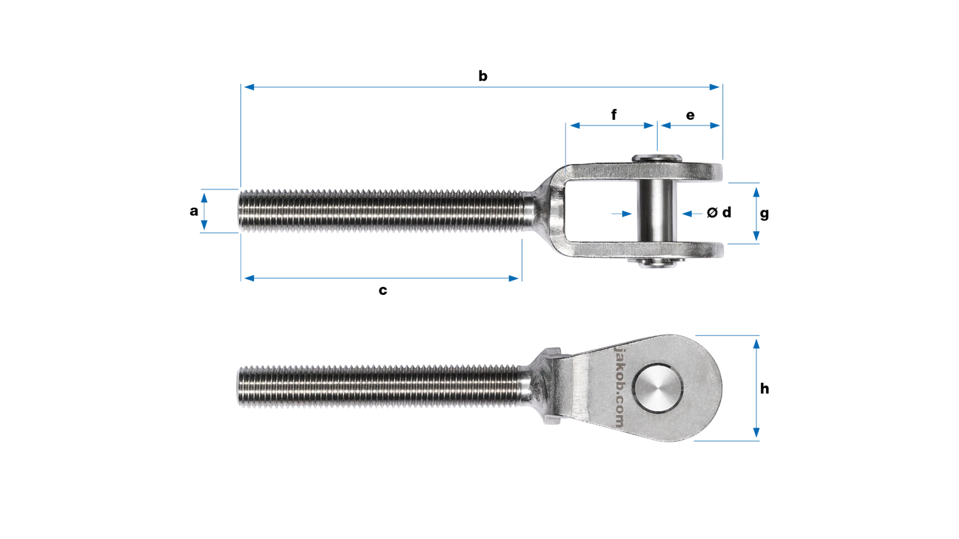 Clevis Classic with external thread short left-hand