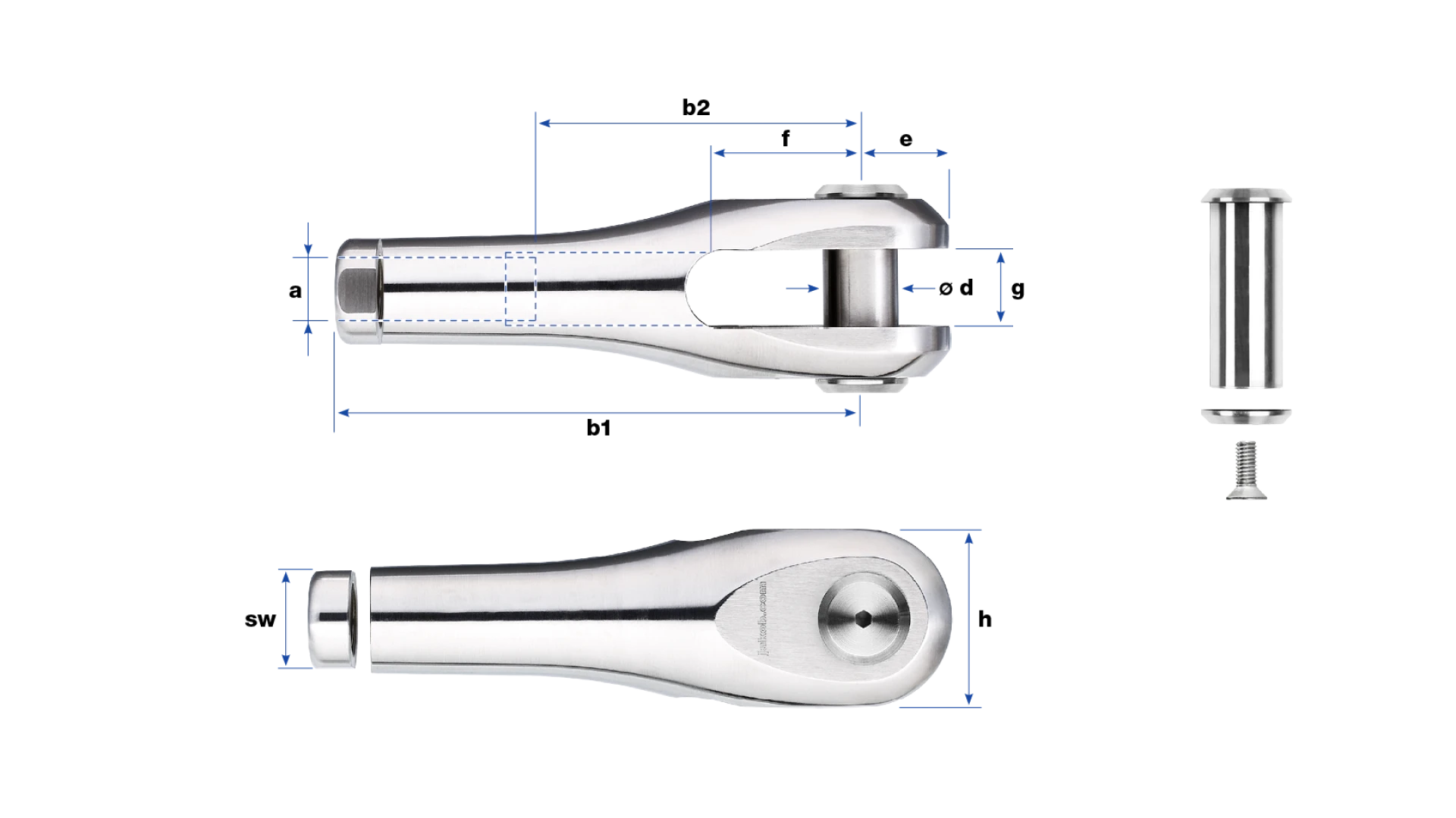 Clevis Forte with internal thread right-hand