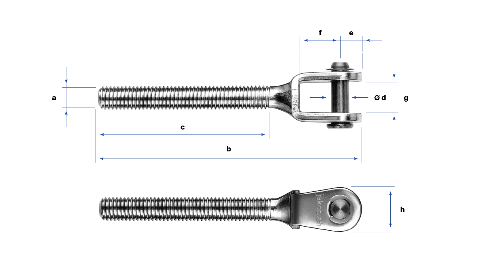 Clevis with external thread left-hand  PHASED-OUT ITEM