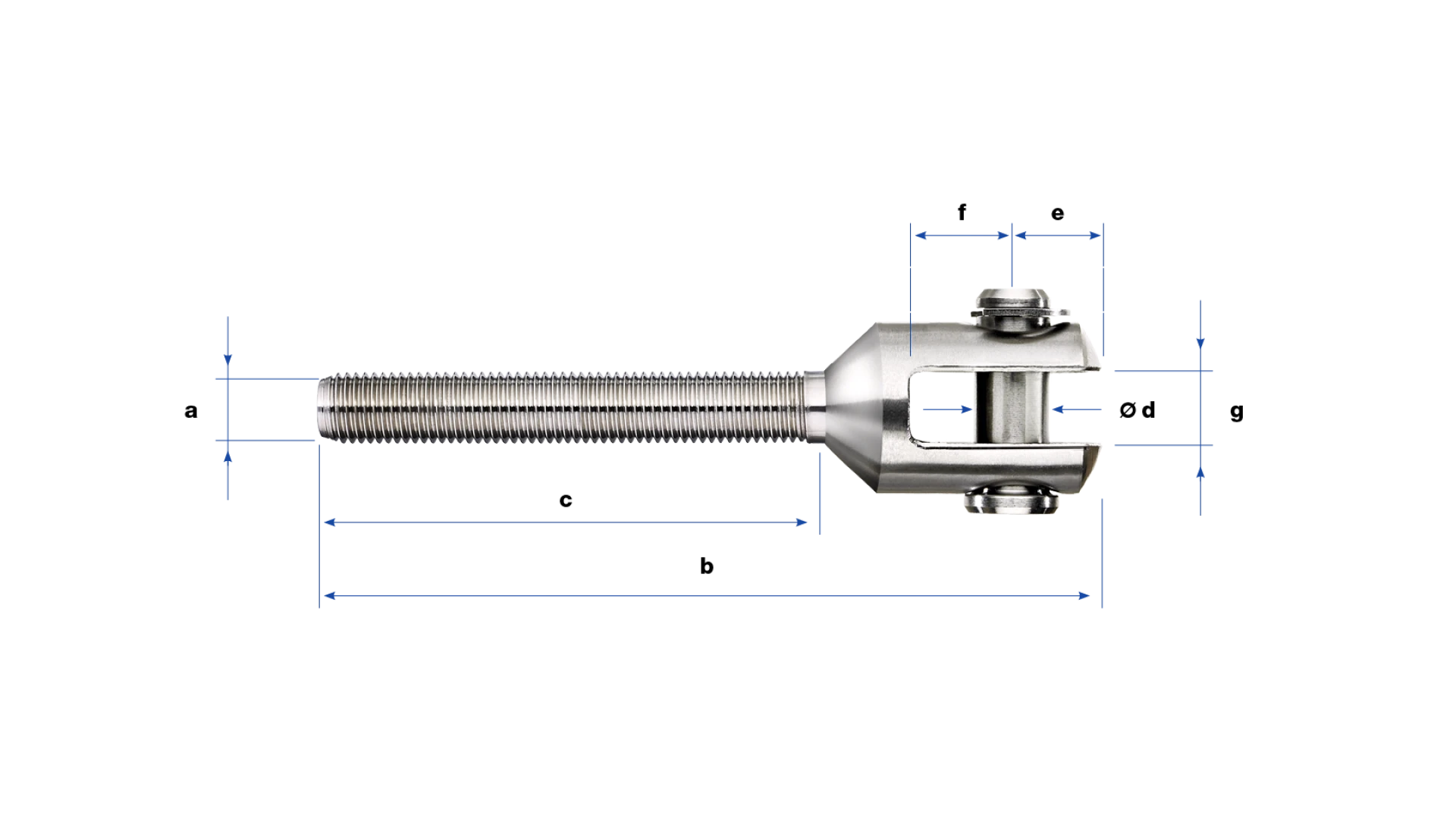 Clevis with external thread right-hand  M24. PHASED-OUT ITEM
