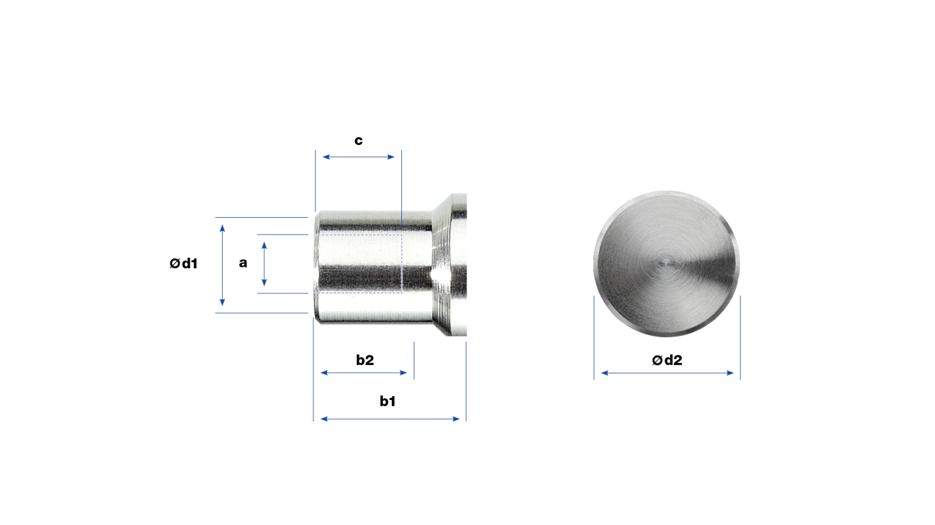 Countersunk head 90° Unistopp with internal thread