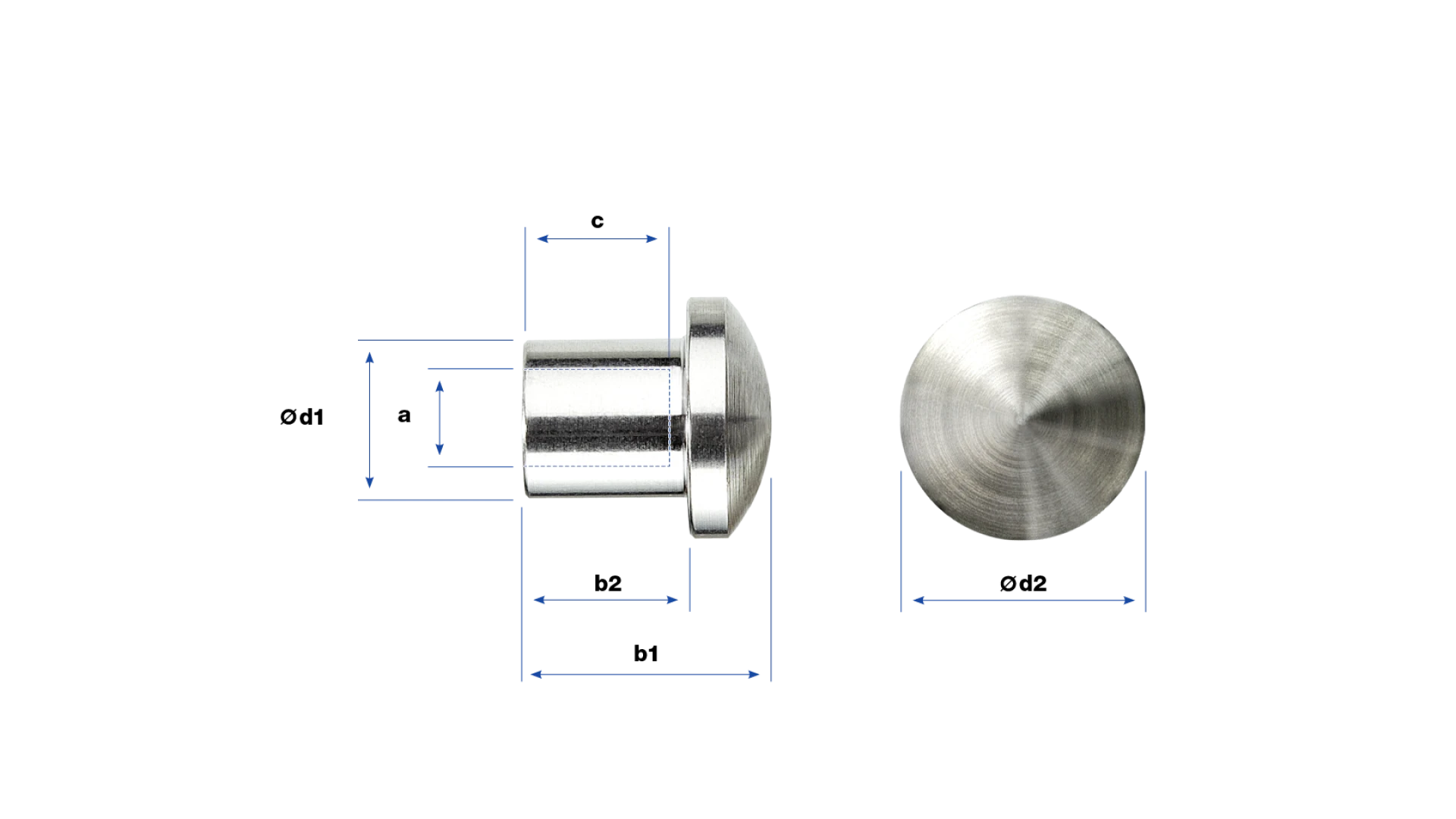 Radius head Unistopp with internal thread