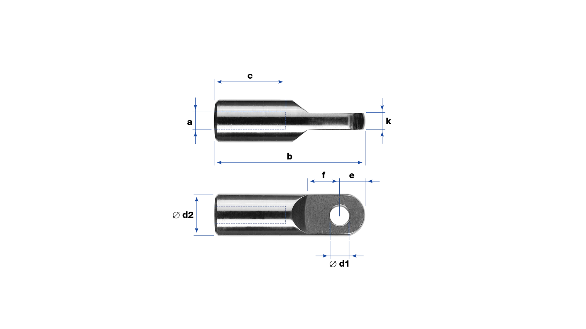 Eye-end with internal thread left-hand