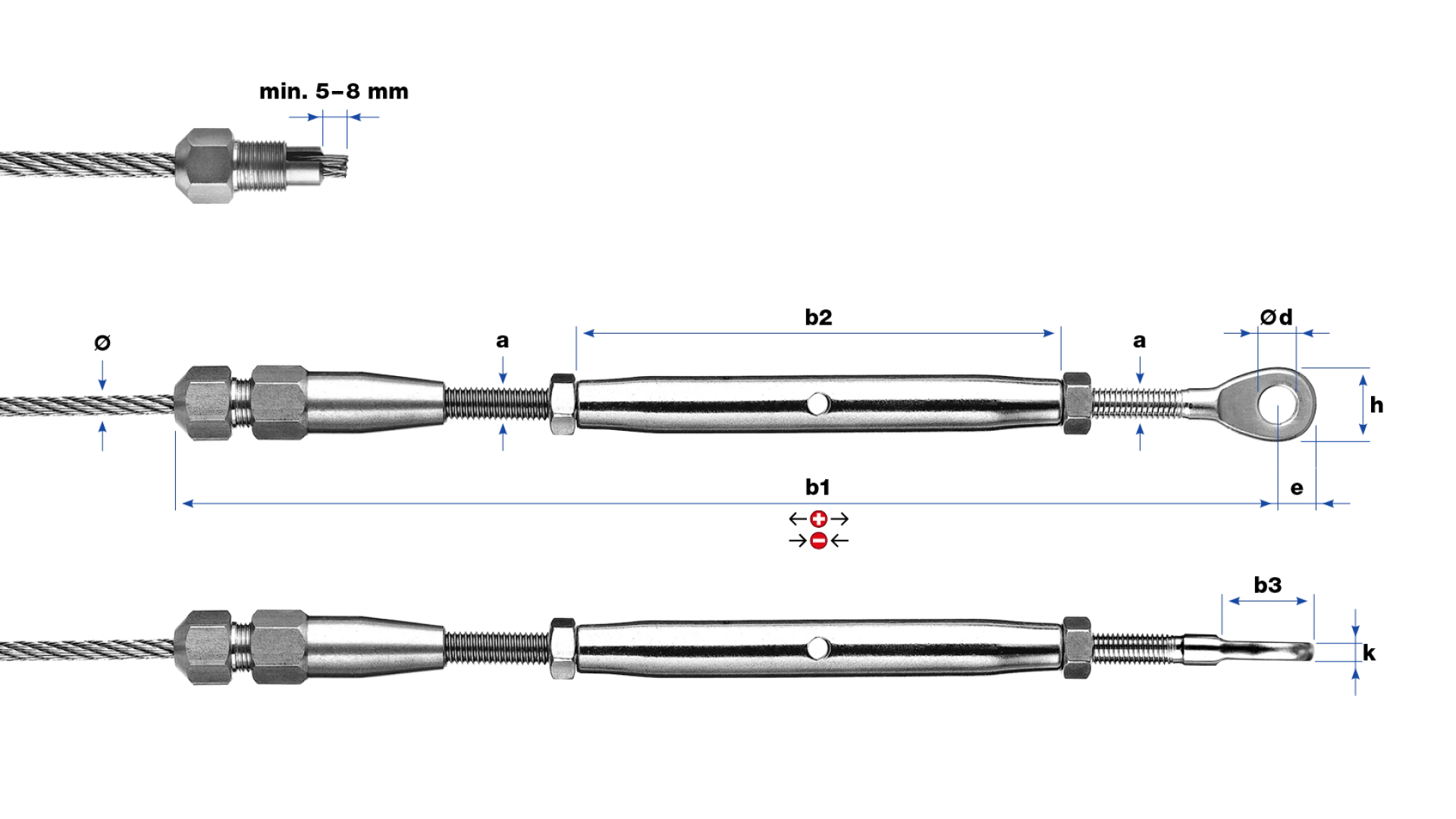 Turnbuckle with eye-end LT1 Self-assembly