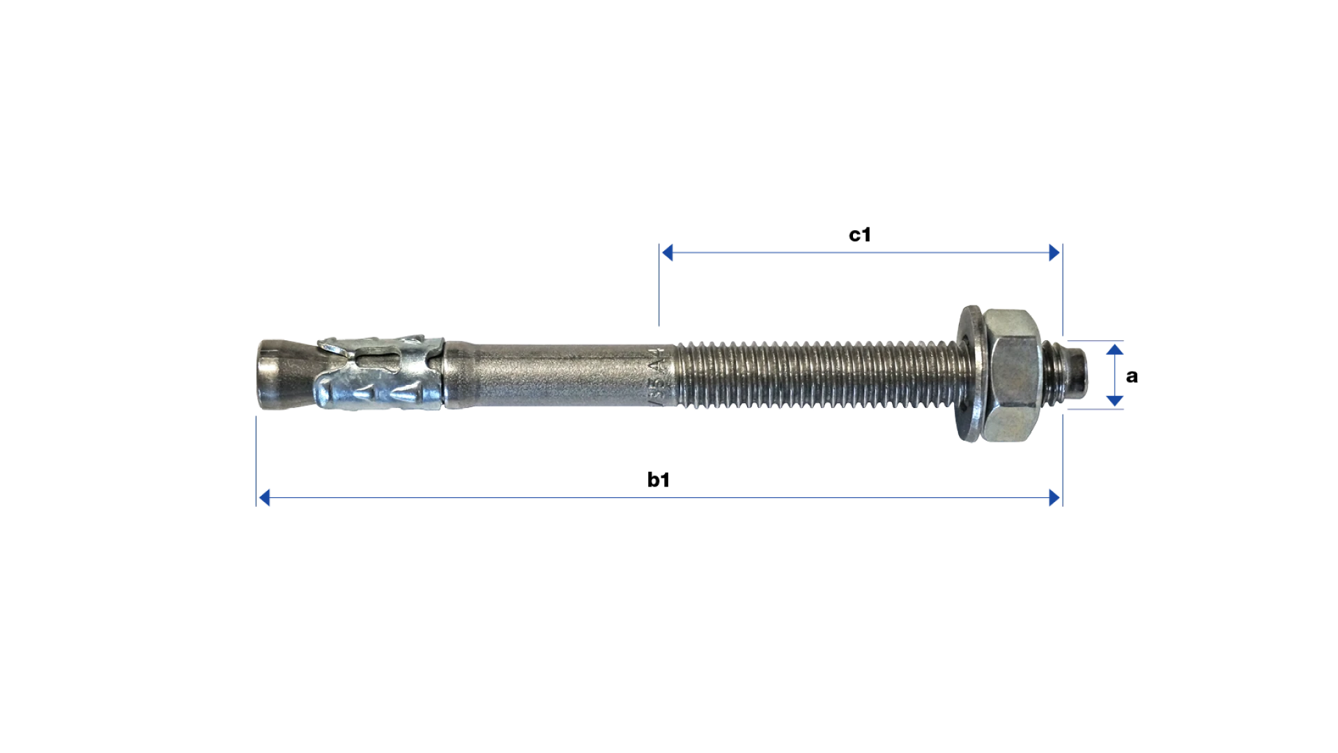 Wall anchor with external thread  Stainless steel type m1r