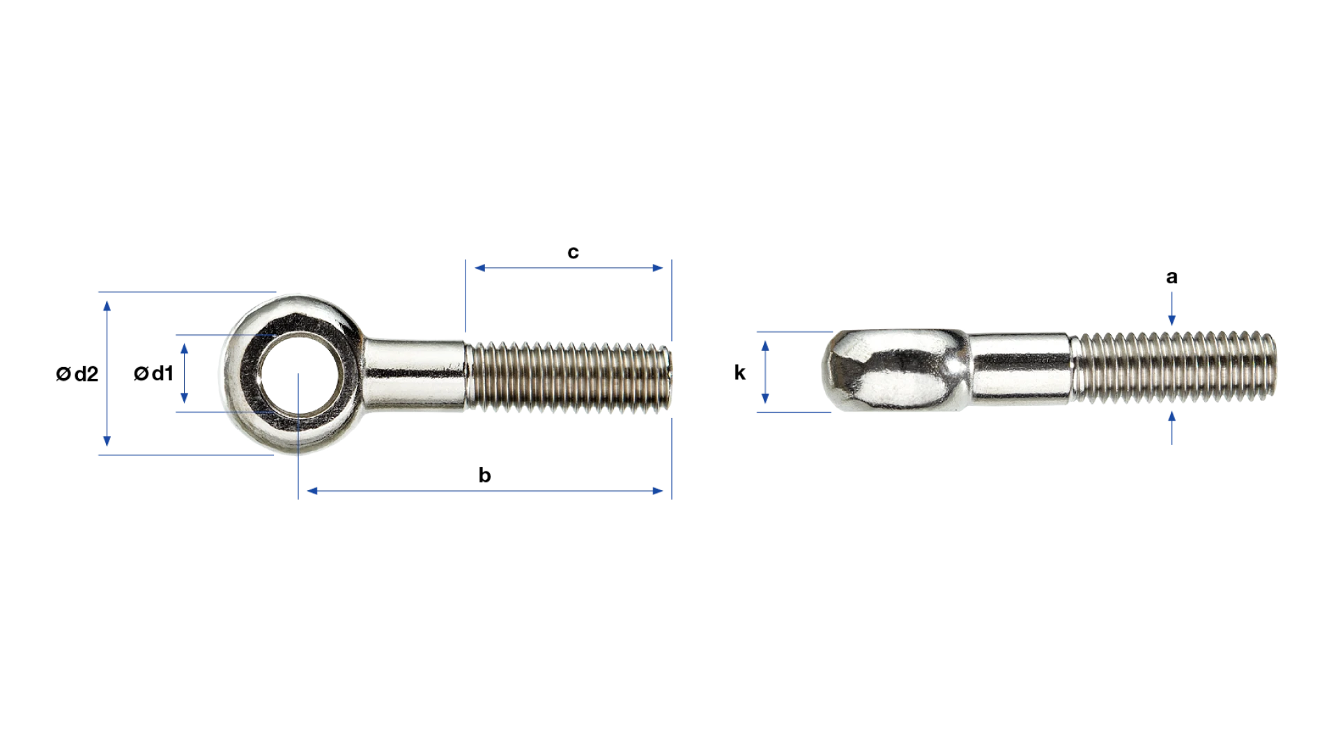 Eye bolt left-hand thread
