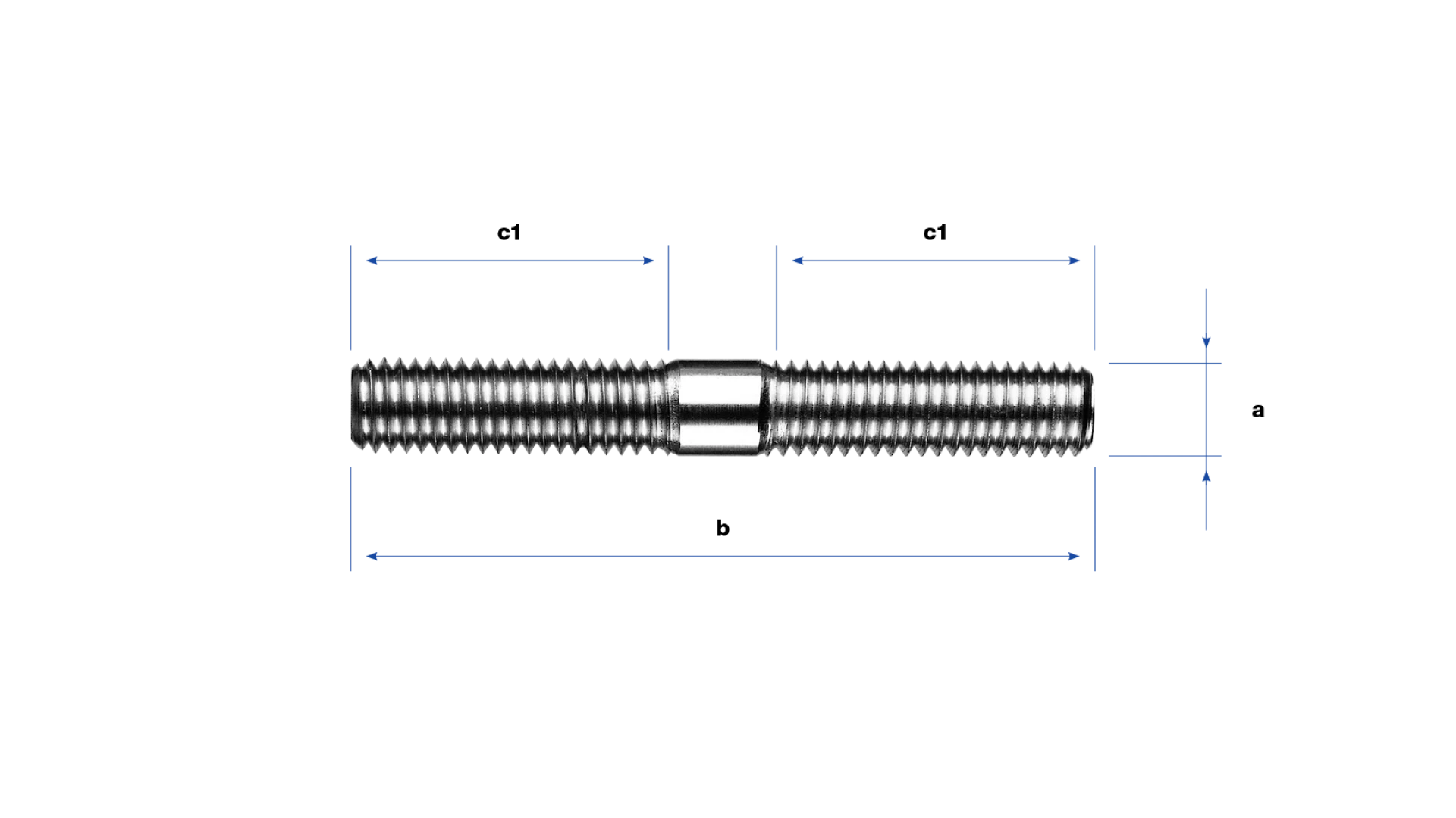 Headless screw dual  thread right and left-handed