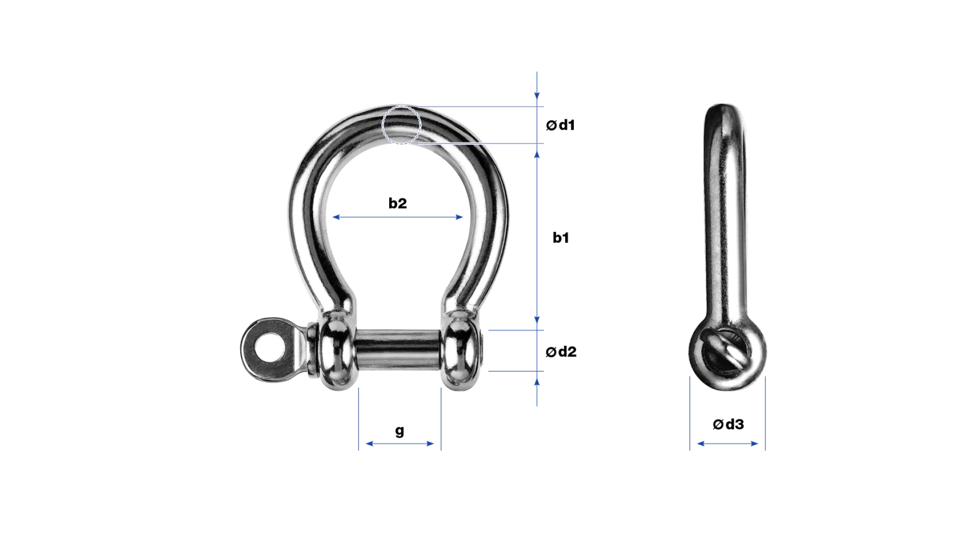 Shackle omega-type  Stainless steel