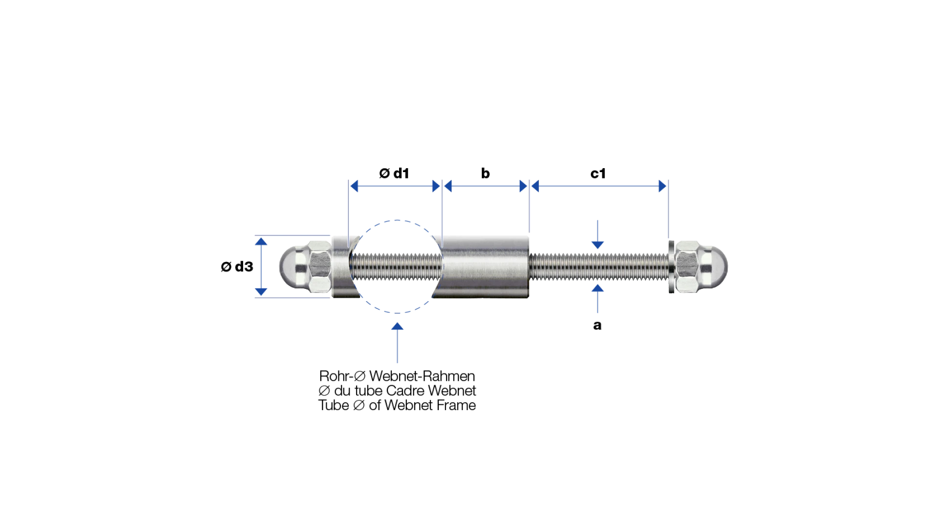 Frame holder one-way  for posts made of flat profile or square tube