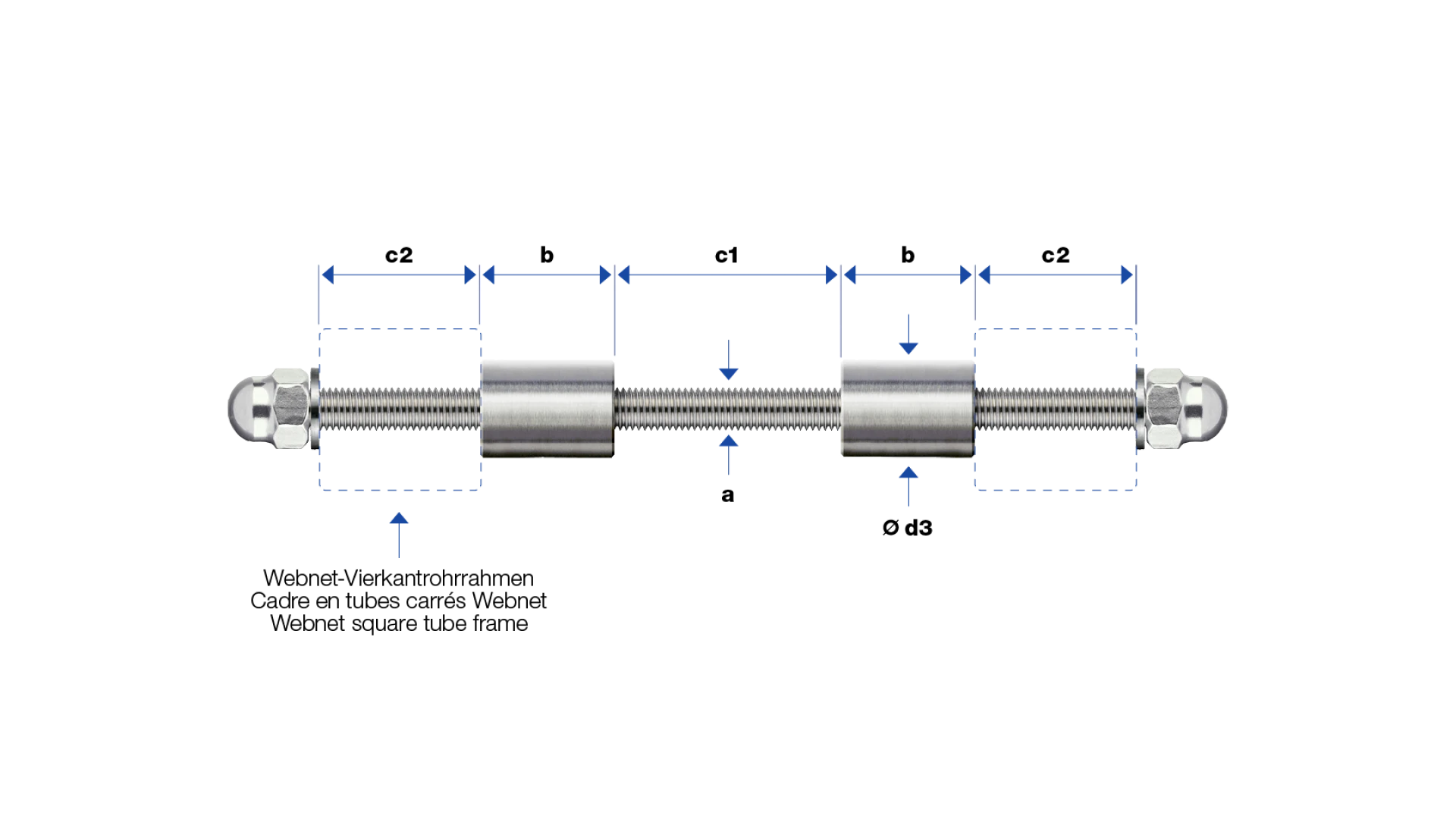 Frame holder two-way  for posts made of flat profile or square tube