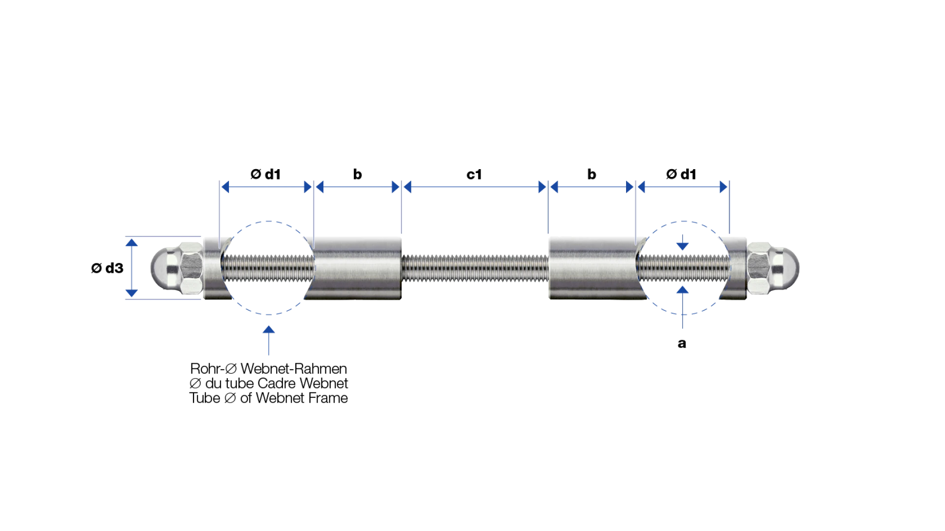 Frame holder two-way  for posts made of flat profile or square tube