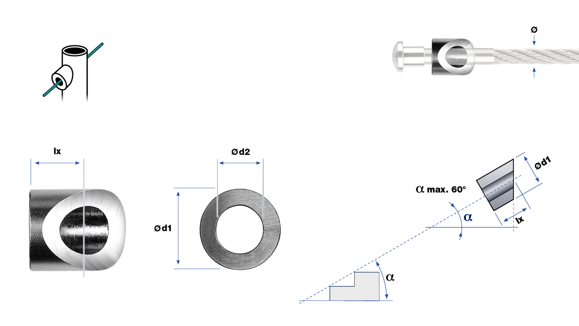 Post fitting round shape  for end-stop with radius head Univiss