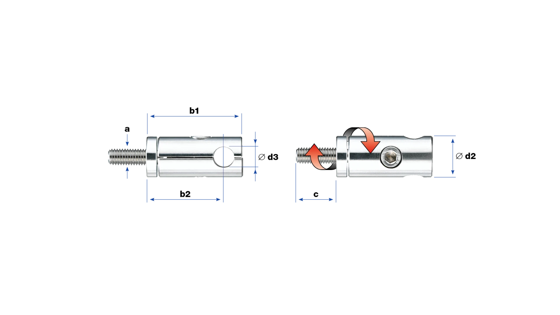 Rod holder cylindric  rotating with counter washer