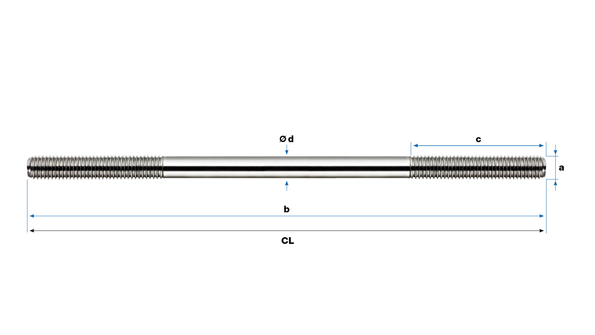 External thread rolled right-hand