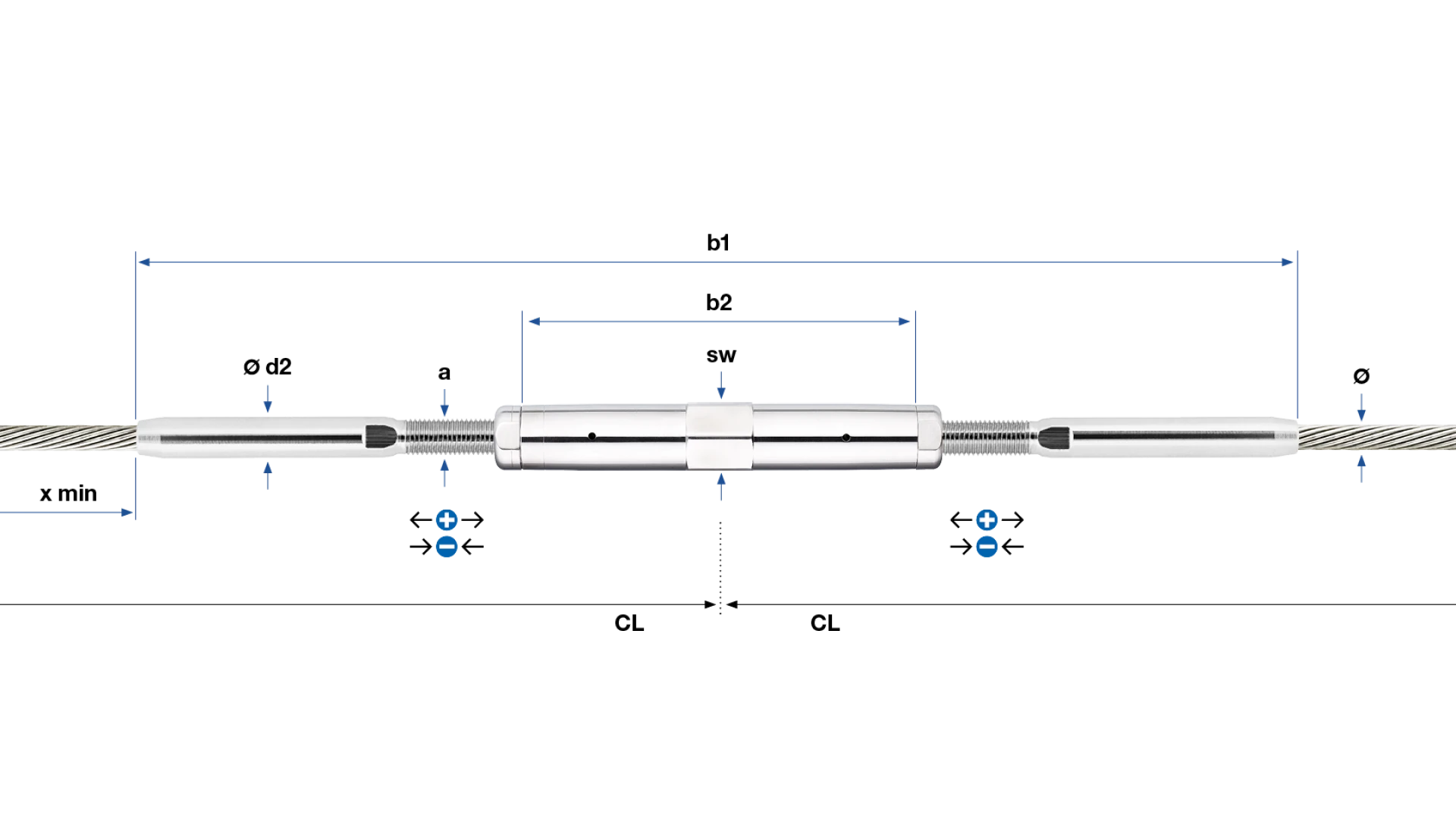 Turnbuckle Forte round swaged