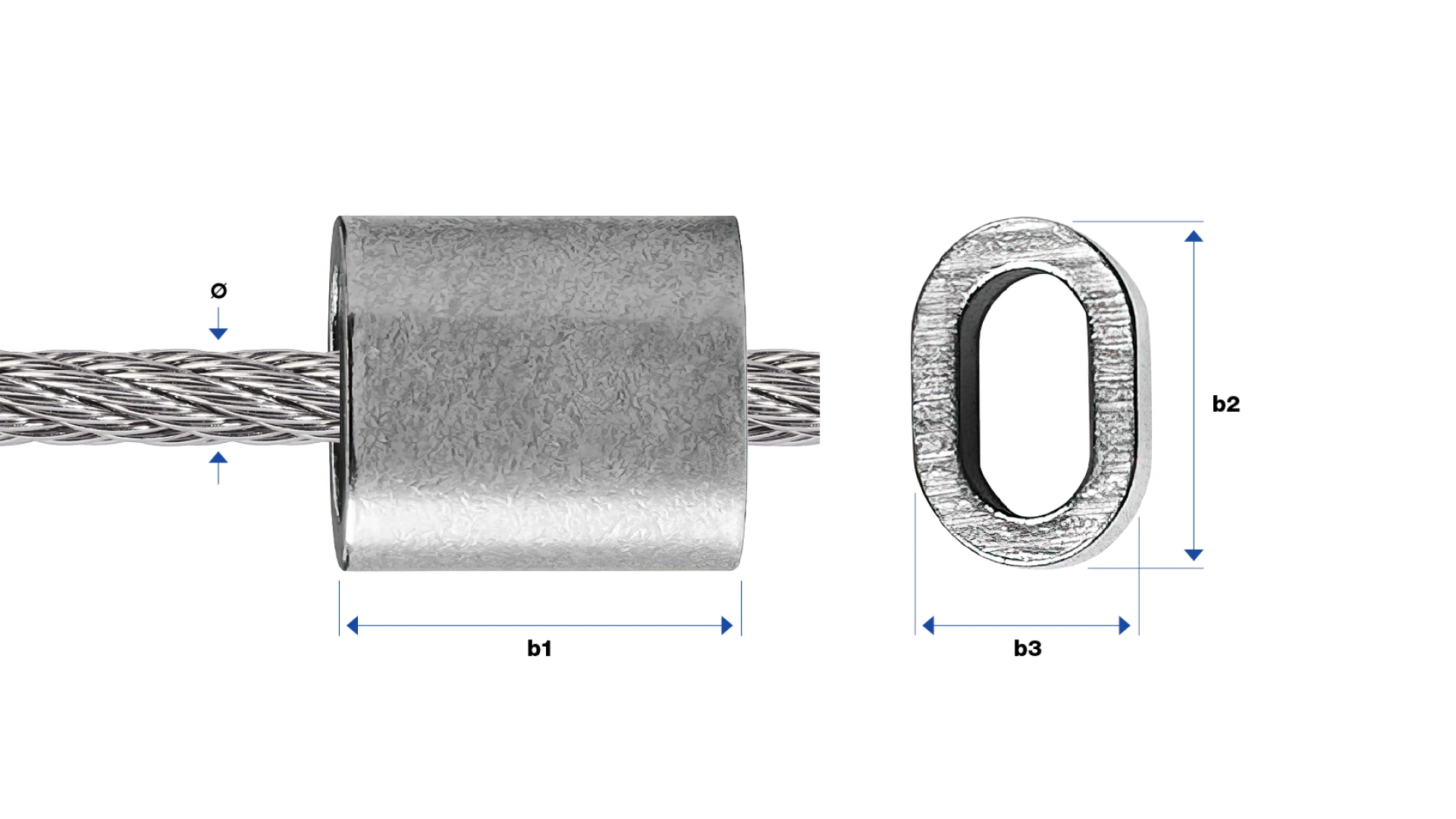 Crimping sleeves oval