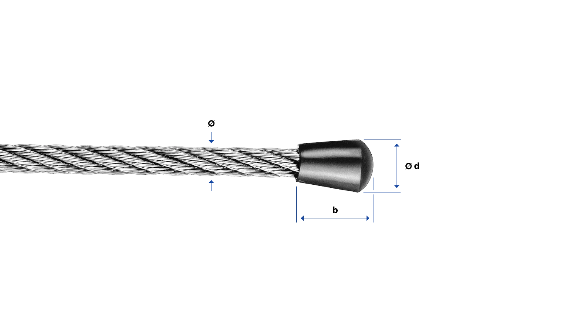 Wire rope end cap