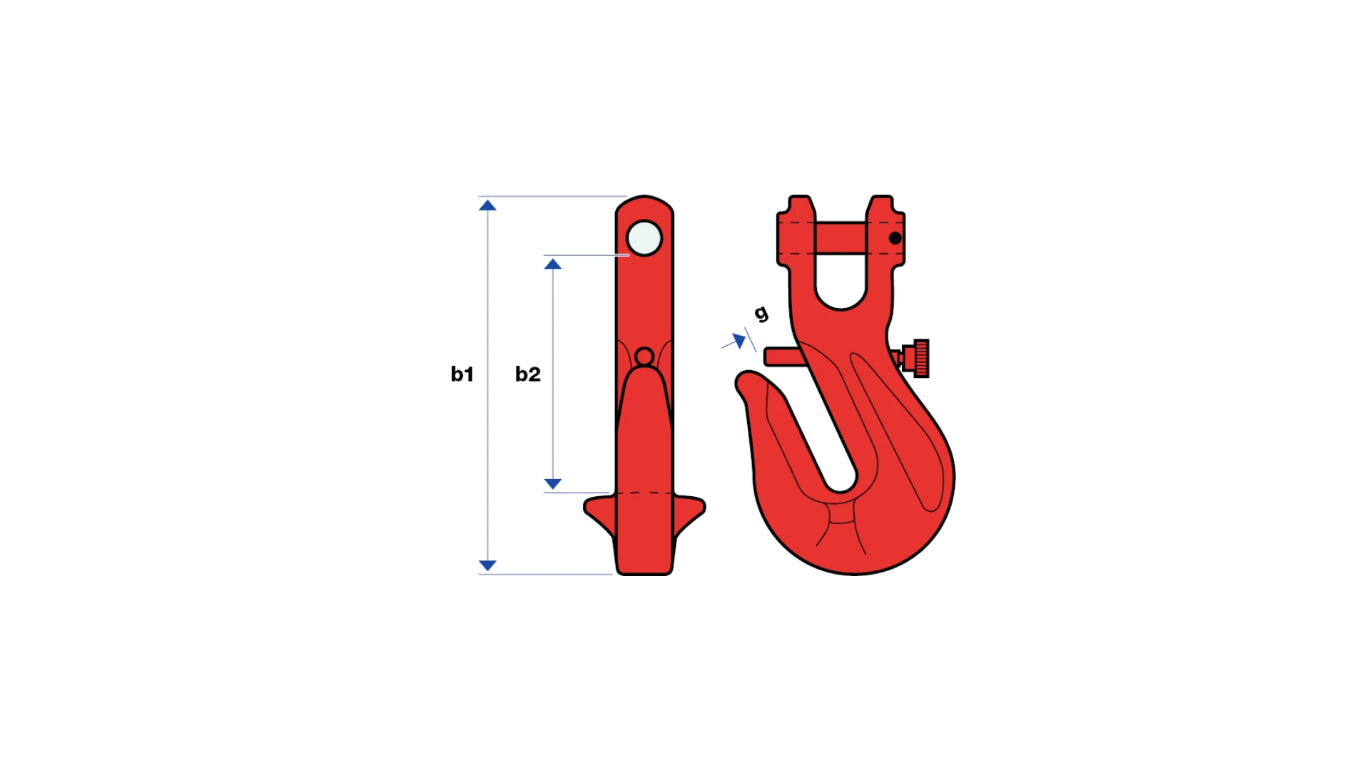 Chain-shortening hook with clevis and safety pin, type LPG  GK 8