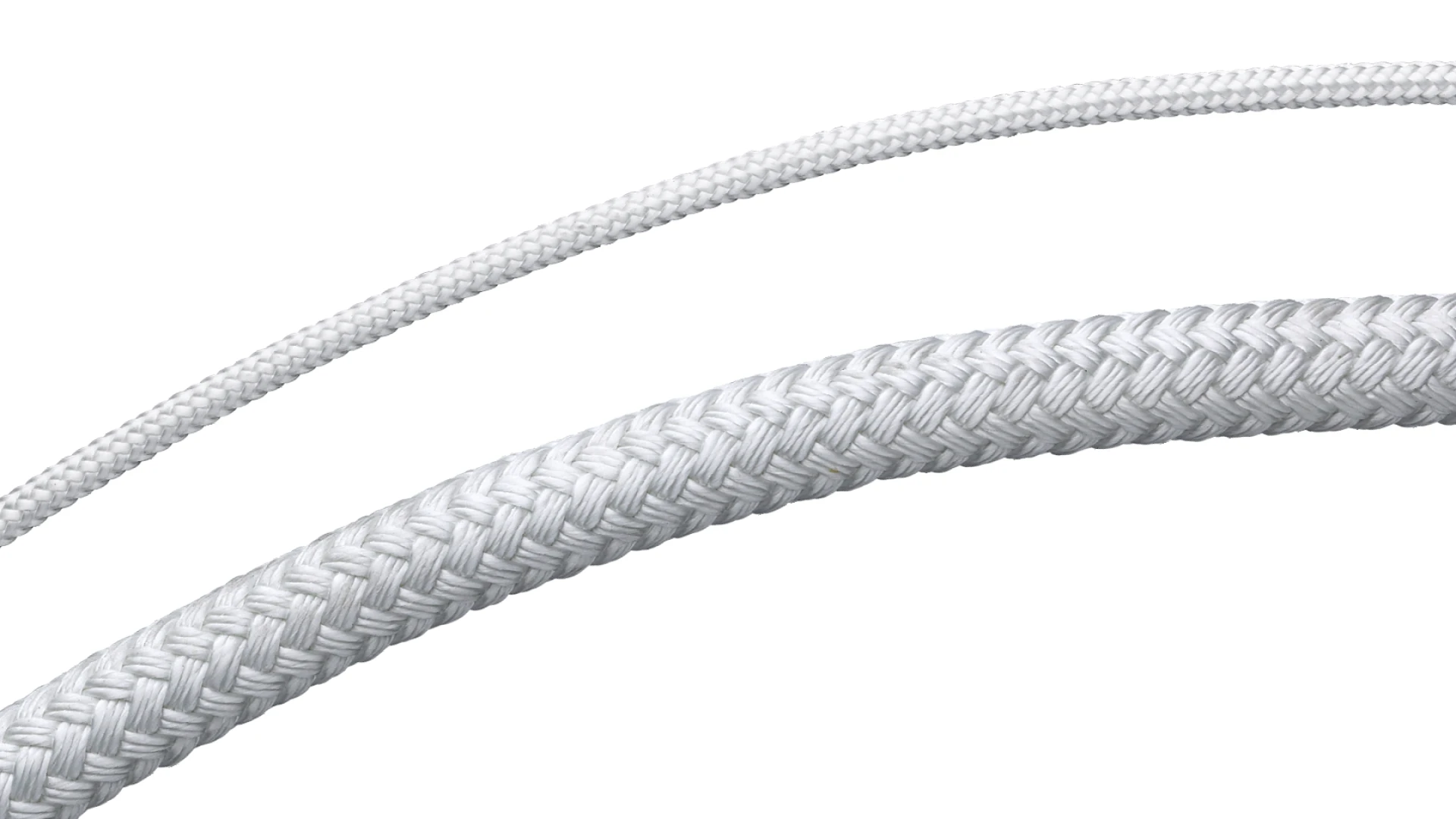 Polyester rope   braided, white