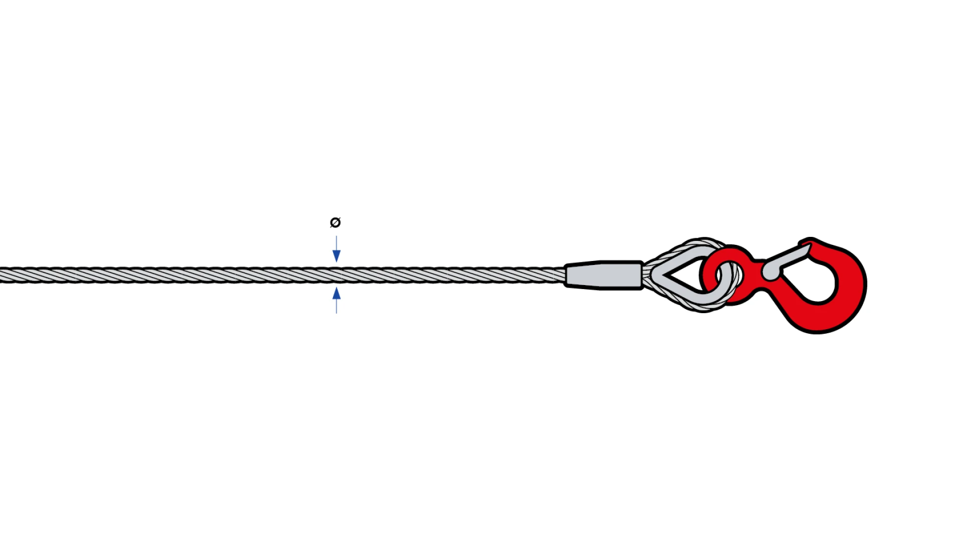 Hoist rope Habegger swaged for HIT-16