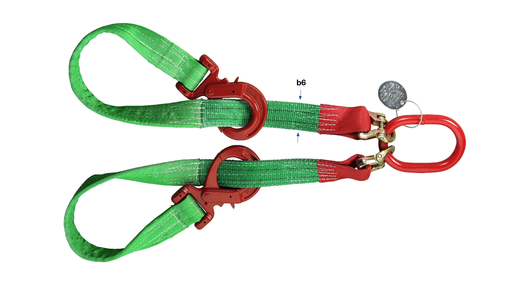 System web sling assembly two-leg  with safety hook