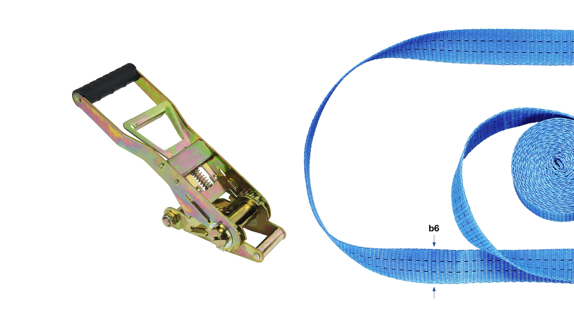 Strap assemblies with two-piece long-sleeve pull ratchet